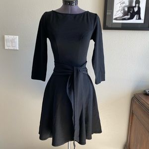 NWOT Unique Vintage Black Knit Tie Waist Dress